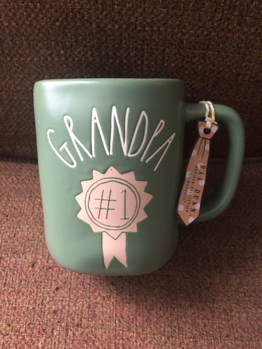 NWT Rae Dunn #1 Grandpa Olive Green Mug Father's Day Gift